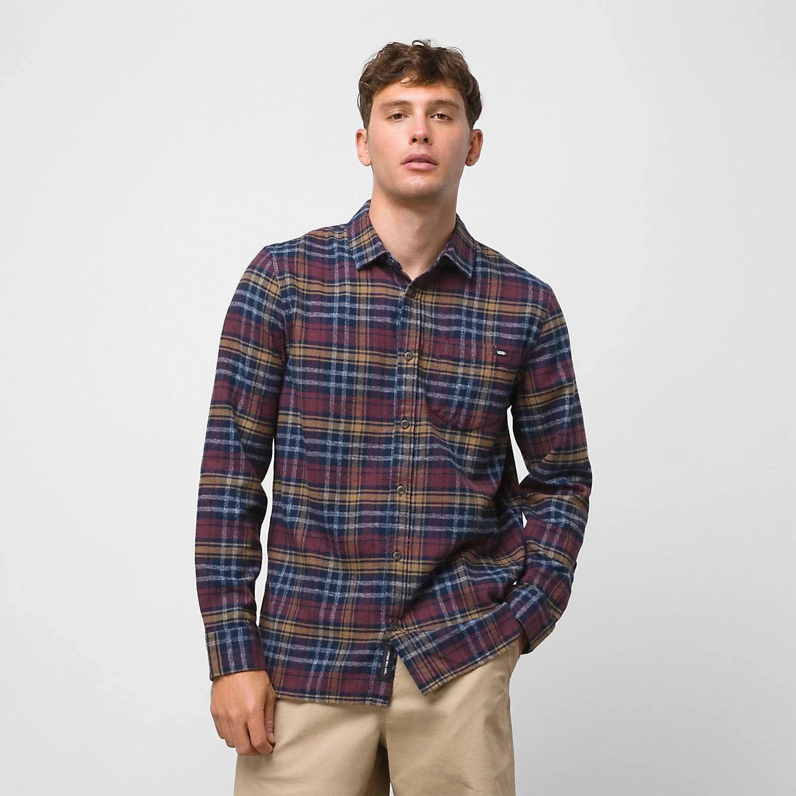 Vans | Grindle Single Pocket Buttondown Flannel Shirt - Dress Blues/Catawba