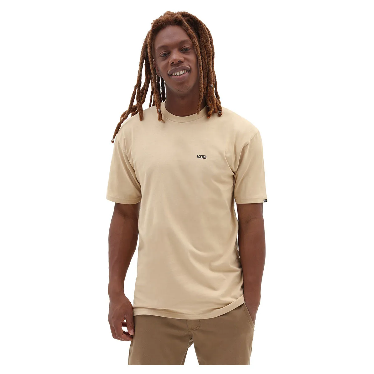 Vans Men's Left Chest Logo Tee - Taupe/Black