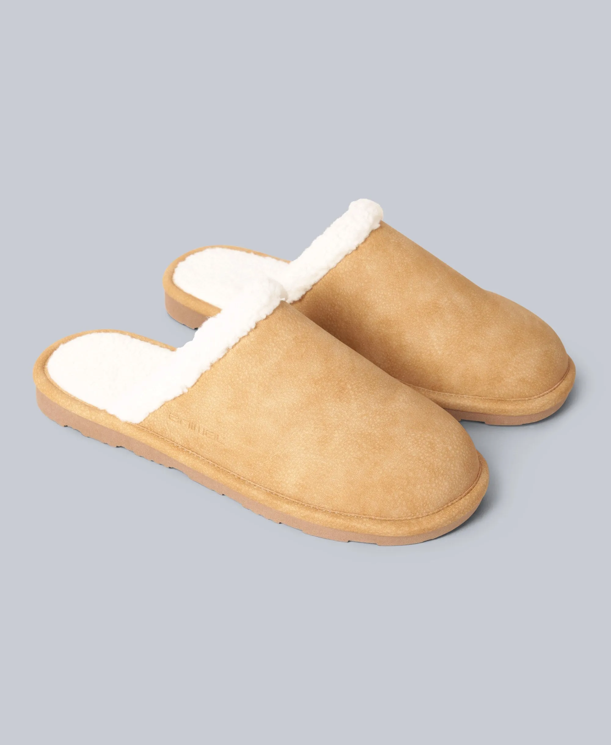 Vegan Unisex Sherpa Lined Slipper - Beige