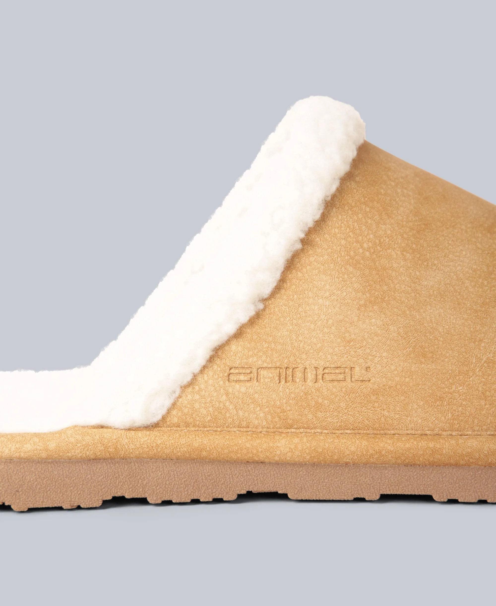 Vegan Unisex Sherpa Lined Slipper - Beige