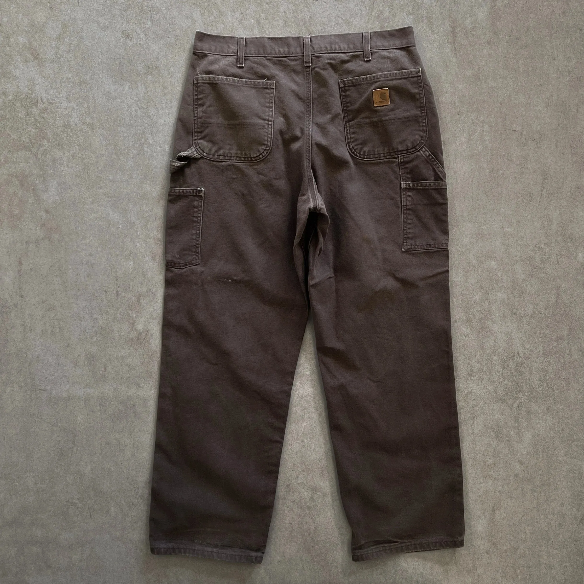 Vintage Carhartt Brown Dungaree Fit Workwear Pants - 36in