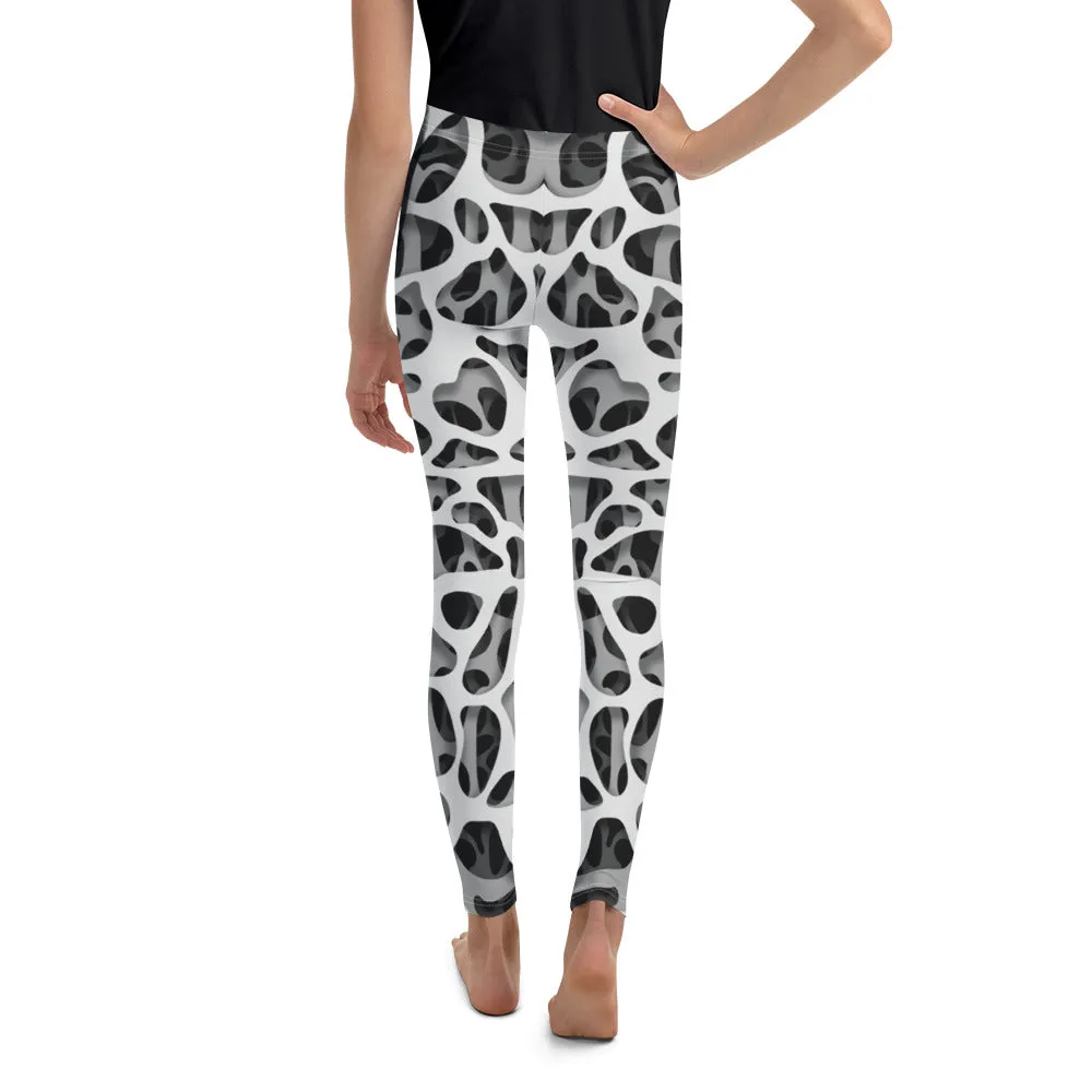 Web Illusion Pattern Youth Leggings