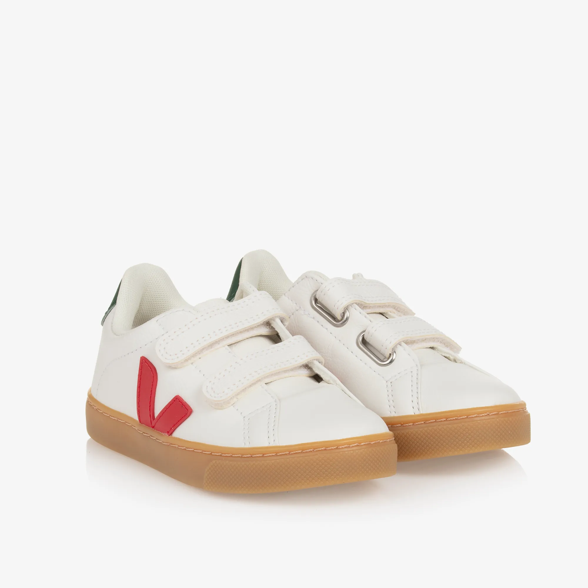 White & Red Leather Esplar Trainers