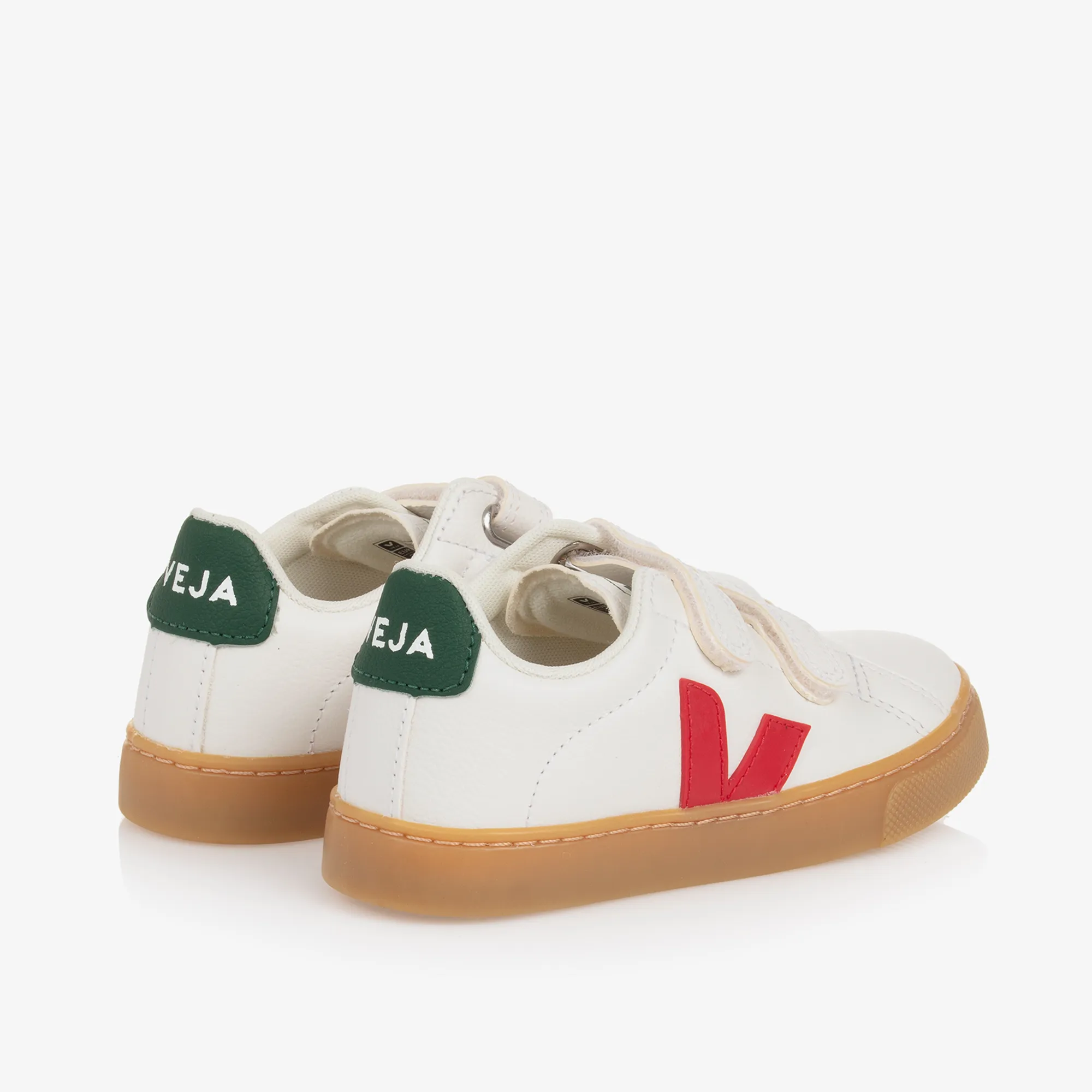 White & Red Leather Esplar Trainers