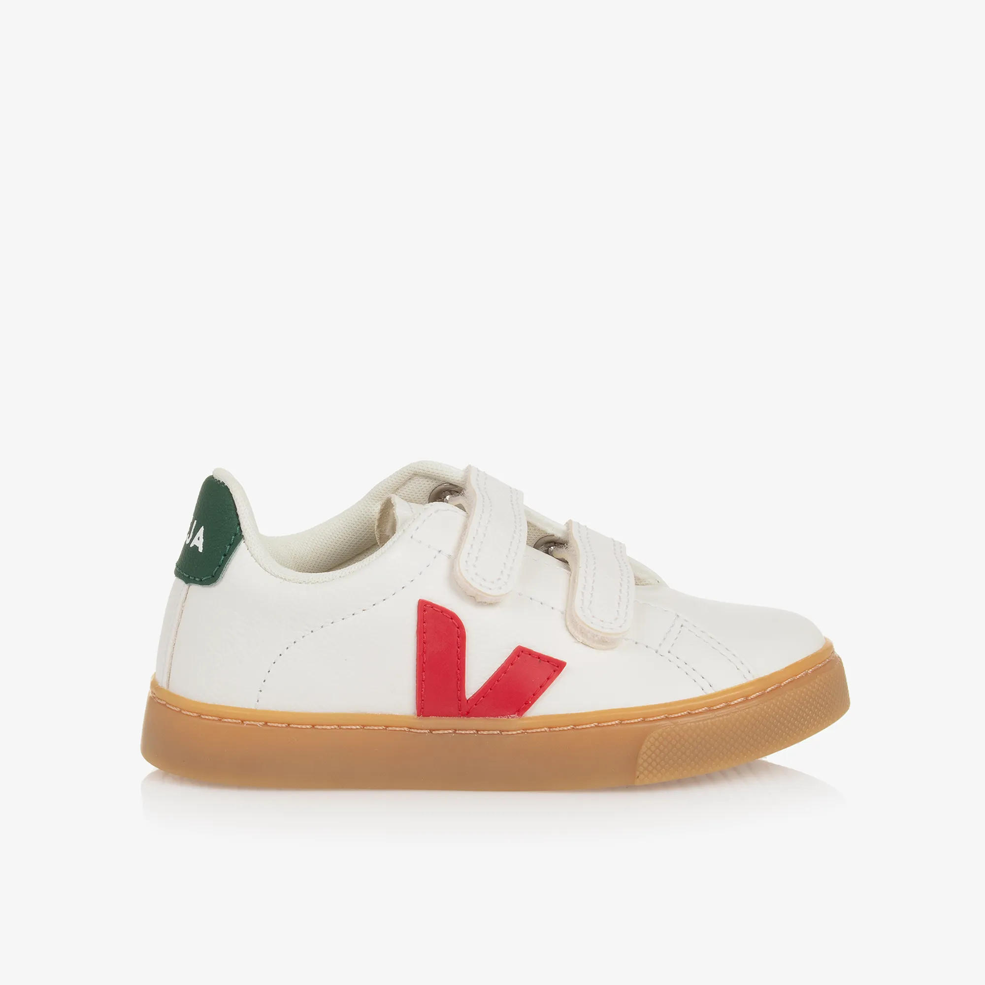 White & Red Leather Esplar Trainers