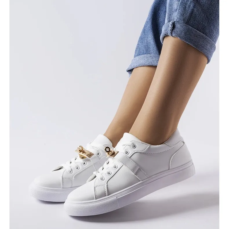 White and gold sneakers 2JO-YD41633-01 Gold