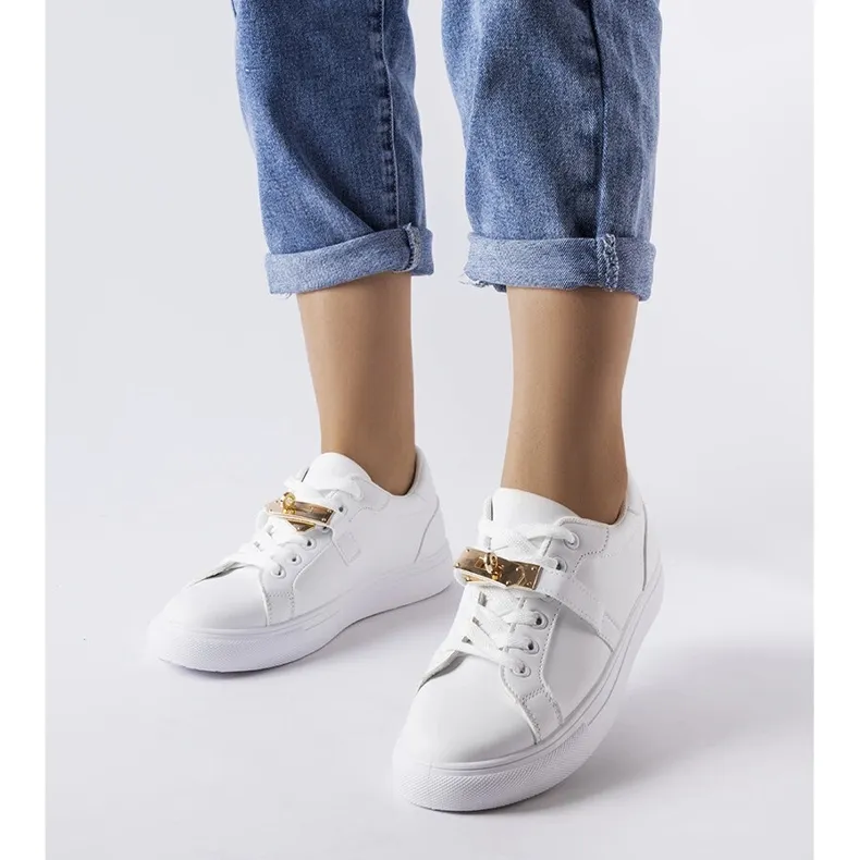 White and gold sneakers 2JO-YD41633-01 Gold