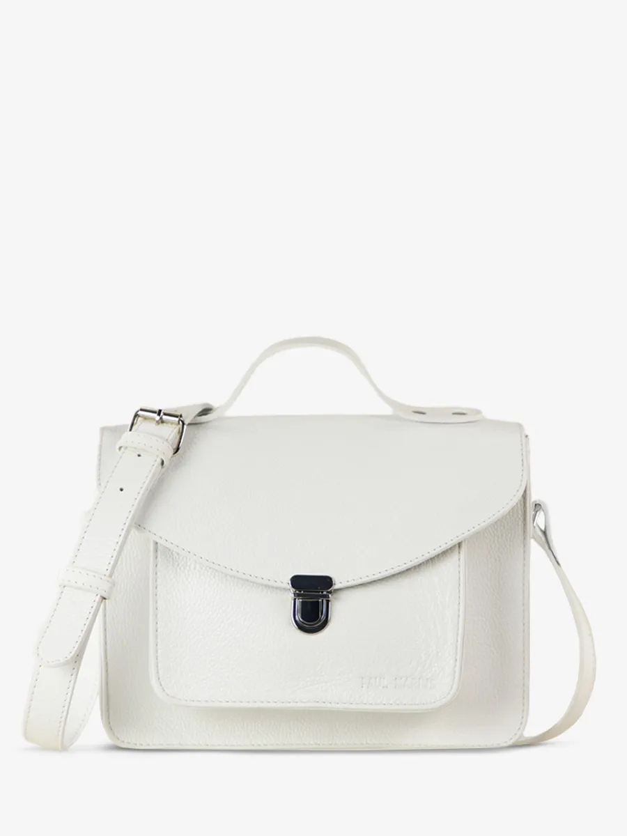 White Leather Handbag for Women - Mademoiselle George Vedette | PAUL MARIUS