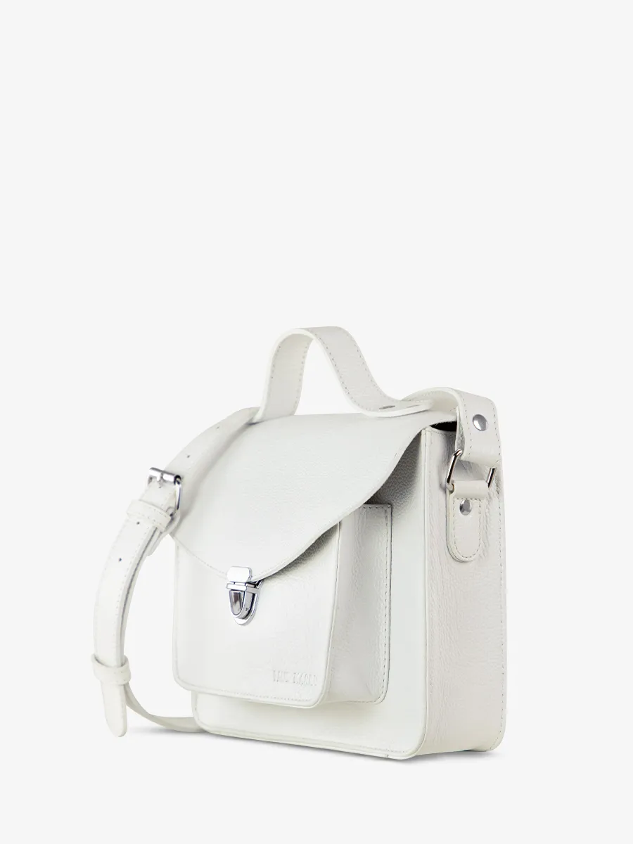 White Leather Handbag for Women - Mademoiselle George Vedette | PAUL MARIUS