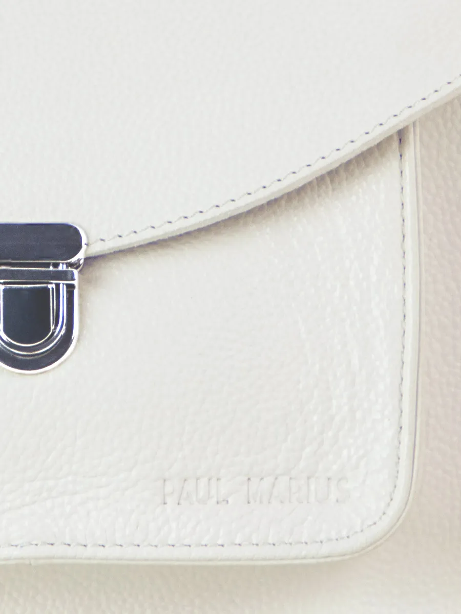 White Leather Handbag for Women - Mademoiselle George Vedette | PAUL MARIUS