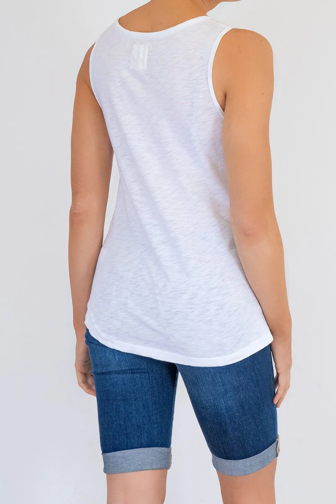 White Stuff Vest Sleeveless Button Up Cotton Jersey Cami Top