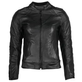 Women's Genuine Black Diva Racer Motorcycle Leather Jacket