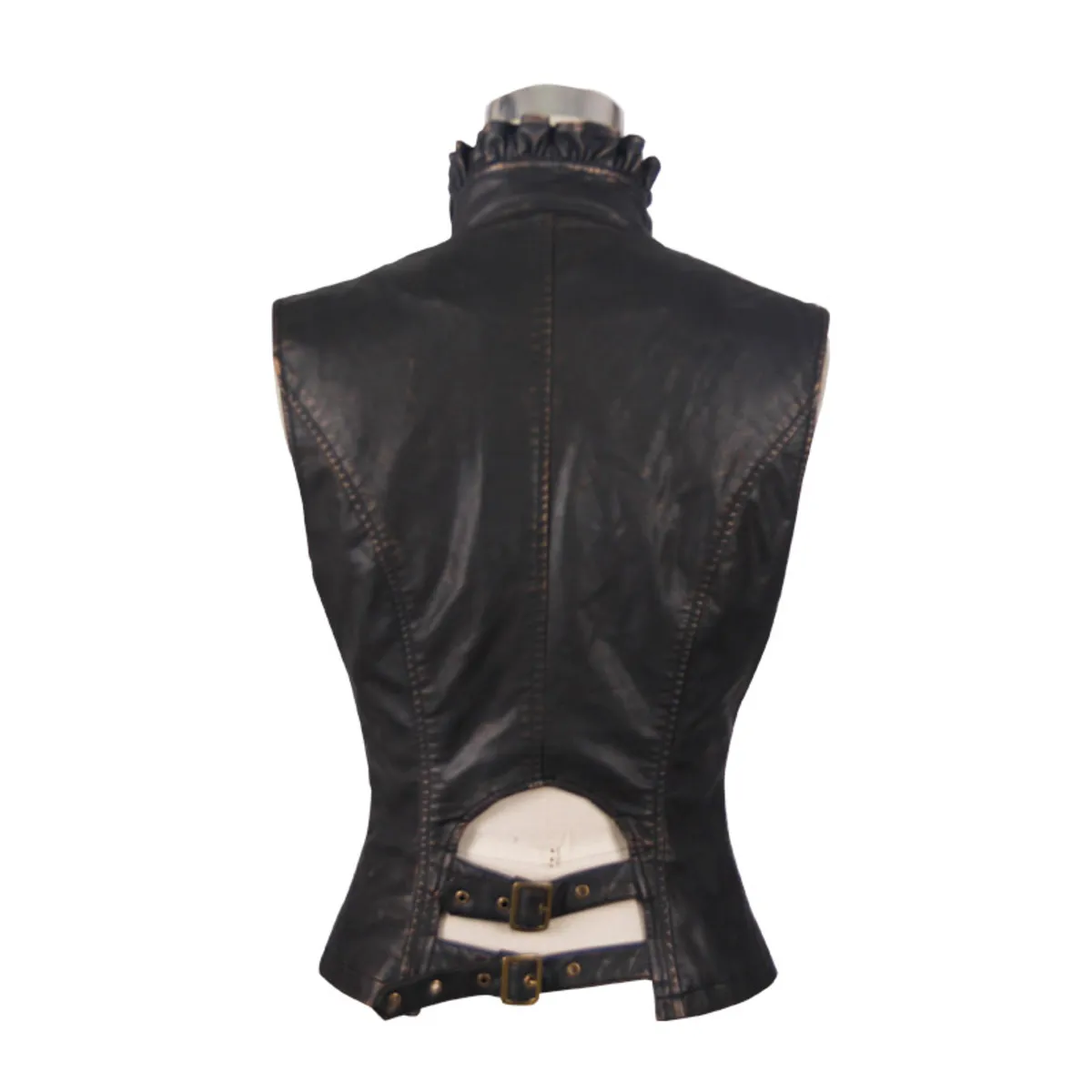 women's vest DEVIL FASHION - Riposte Ruckus Steampunk Faux Leather - WT00502  -  Metal-shop