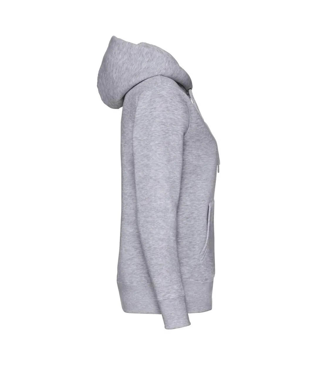 Womens/ladies premium heather zipped lady fit hooded jacket heather grey Fruit of the Loom