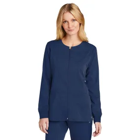 WonderWink WW4088 Women's Premiere Flex Full-Zip Scrub Jacket - Navy