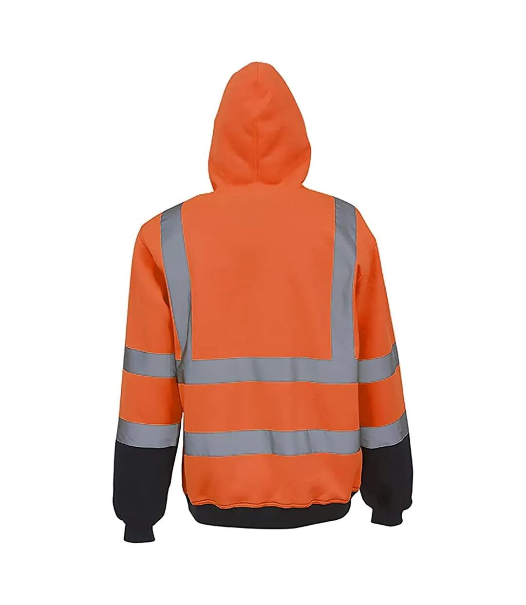 Yoko Mens Hi Visibility Full Zip Reflective Work Hoodie (Orange/ Navy) - UTRW5256