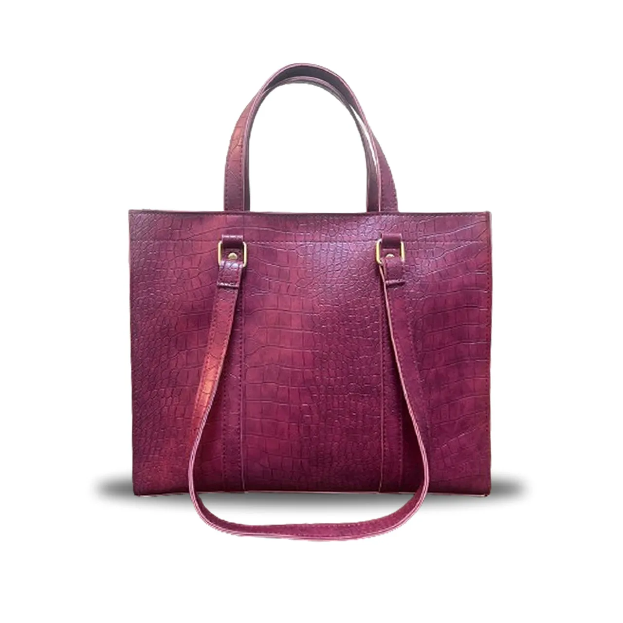 ZARA 2Pc MAROON CROCODILE BAG